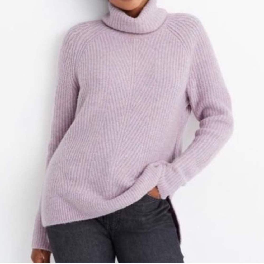 Madewell lavender Mercer turtleneck wool blend